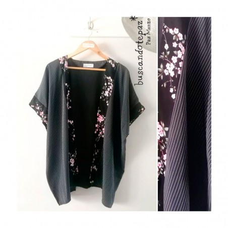 Kimono listado flor cerezo