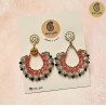 Aros Mayura pavo real alambrismo fucsia, turquesa, azul