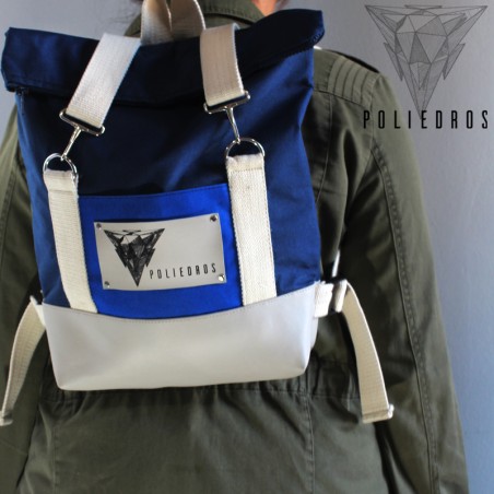 Mochila roll top Mini azul rey