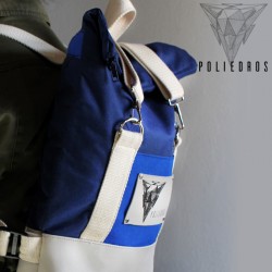 Mochila roll top Mini azul rey