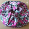 Maxi Scrunchie Fucsia Flores Celestes