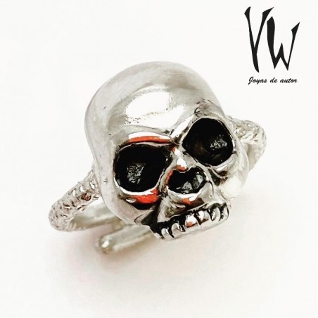 Anillo Plata Calavera Regulable