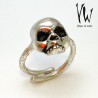 Anillo Plata Calavera Regulable
