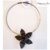 Collar Flor Negro Cobre