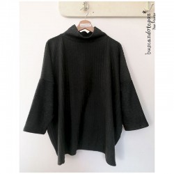 Chaleco Poncho Negro
