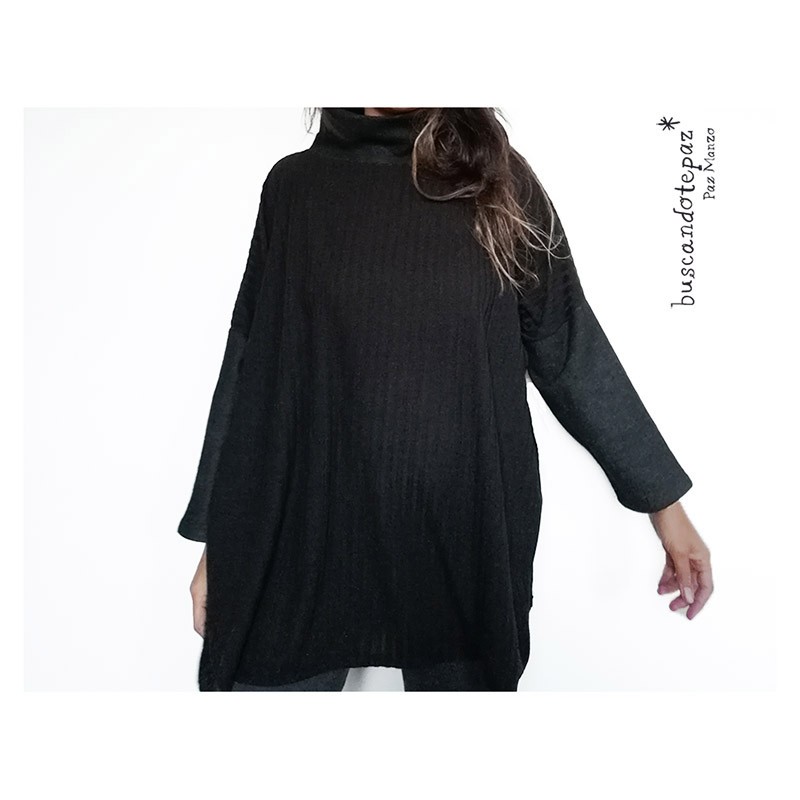 Chaleco Poncho Negro