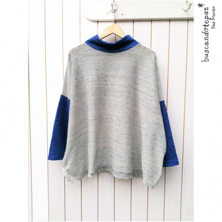 Chaleco Poncho Celeste Azul