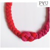 Collar bicolor rojo/fucsia