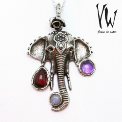 Colgante plata elefante