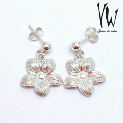 Aro Plata Flor Colgante