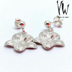 Aro Plata Flor Colgante