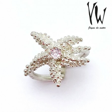 Anillo plata estrella con amatista