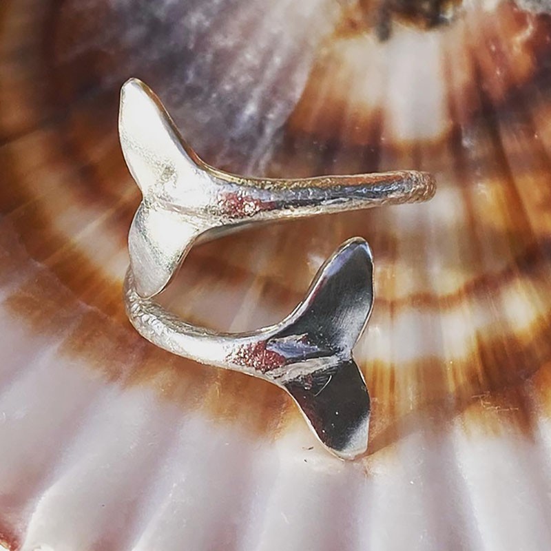 Anillo Plata Cola Ballena Doble