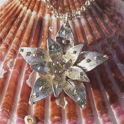 Collar plata flor de loto