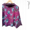 Chaleco Cuello Alto Flores Morado