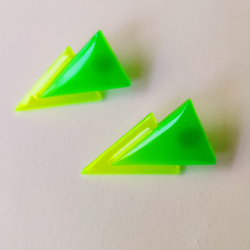 Aros triangulo doble verde amarillo
